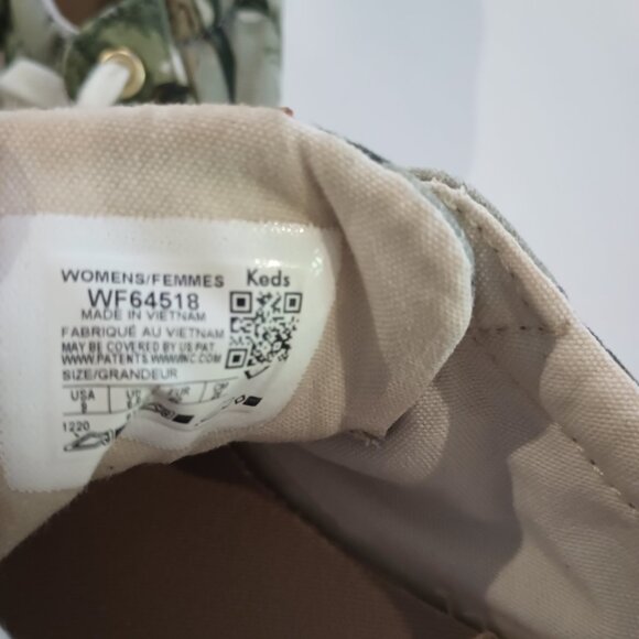 KEDS Jump Kick Tropical Print Sz 9 Canvas Sneakers Women’s Cream/Green - Picture 2 of 5